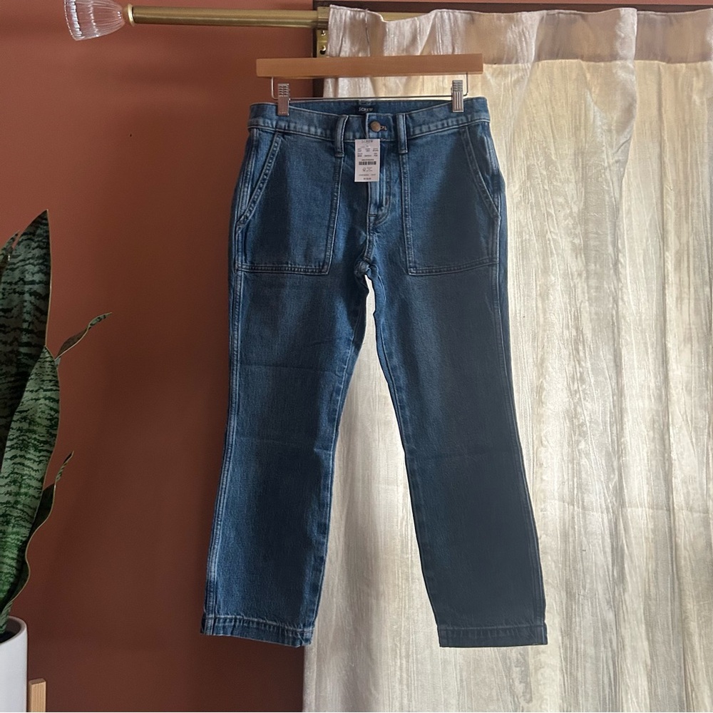 J. Crew Utility Patch Pocket Cropped Jeans Petite‎ Ankle Denim NWT Size 26P